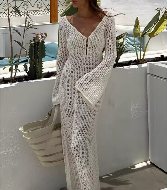 Charme Bohème : La Robe Maxi Crochet Élégante pour un Été Chic ☀️🏝️